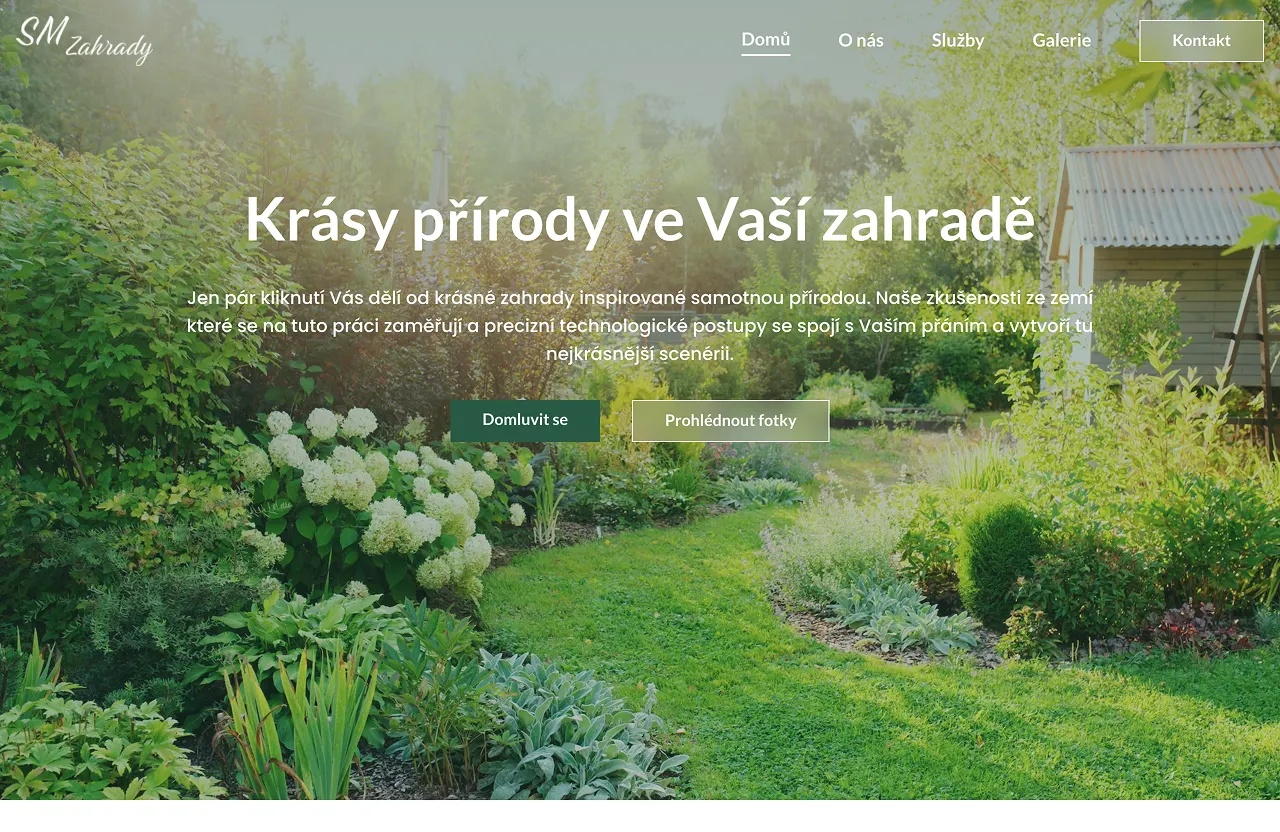 Náhled webu SM Zahrady